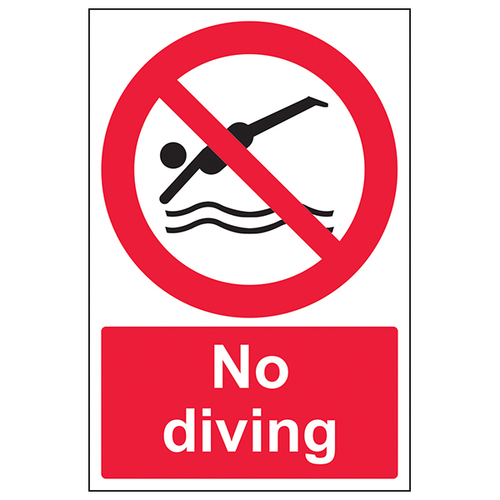 No Diving Safety Sign Compliant High Contrast For Worksites