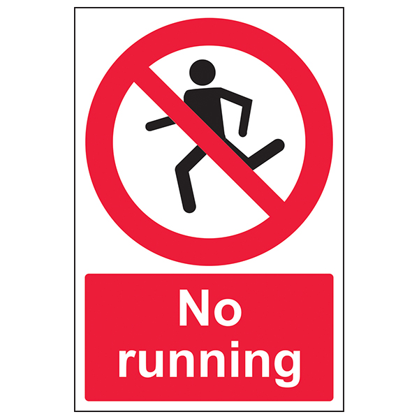 No Running Safety Sign High Contrast Durable For Worksites
