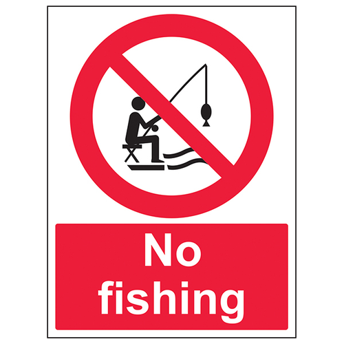 No Fishing Safety Sign Compliant EN ISO Durable Workplace