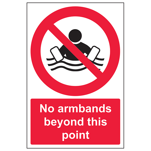 No Armbands Beyond This Point Safety Sign Clear For Staff