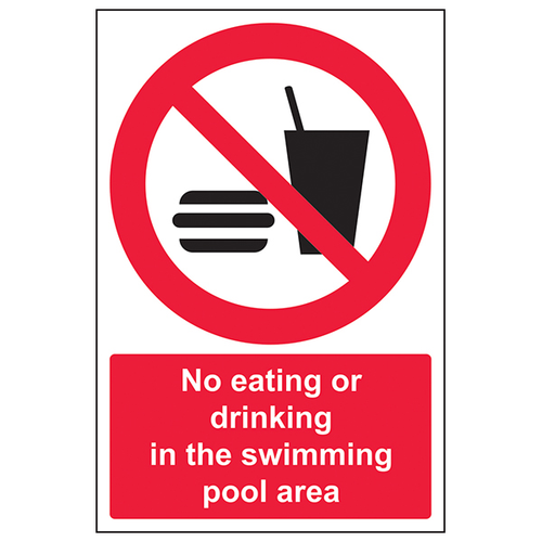 No Eating Or Drinking Safety Sign Pool Hygiene For Facility