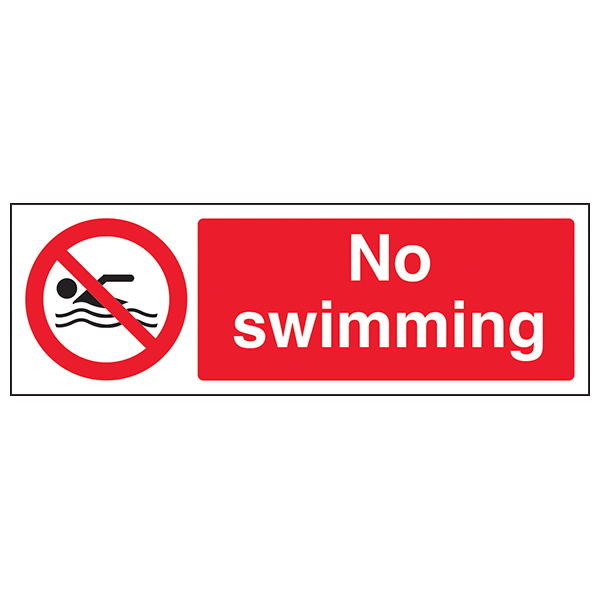 No Swimming Landscape Safety Sign High Contrast For Sites