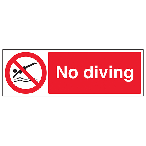No Diving Safety Sign Compliant High Contrast For Worksites