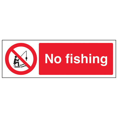 No Fishing Safety Sign Clear Durable EN ISO 7010 Workplace