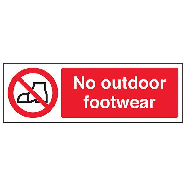 No Outdoor Footwear Safety Sign Compliant Durable For Staff