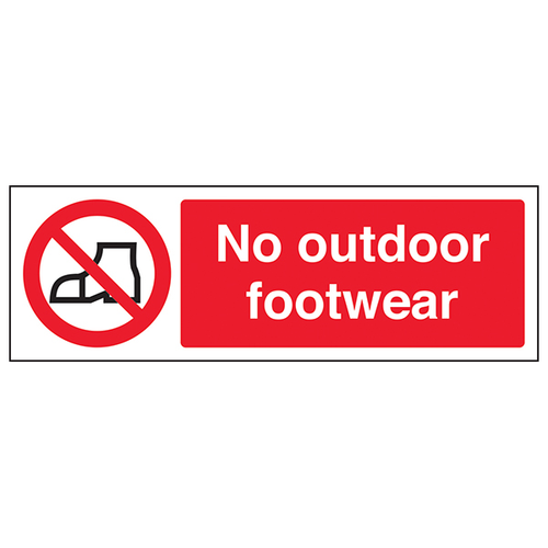No Outdoor Footwear Safety Sign Compliant Durable For Staff