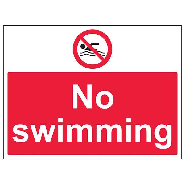No Swimming Safety Sign Durable Compliant Large For Sites