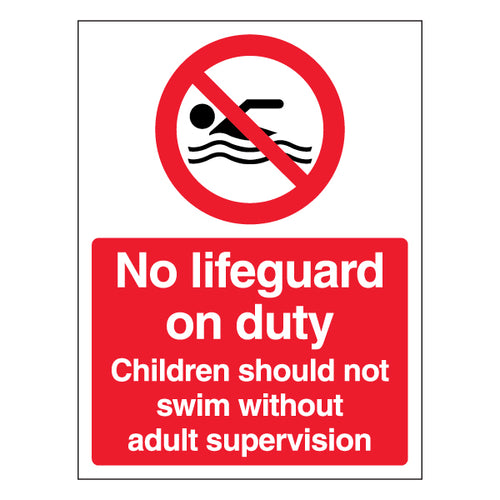 No Lifeguard On Duty Safety Sign Child Safety Pool Owners
