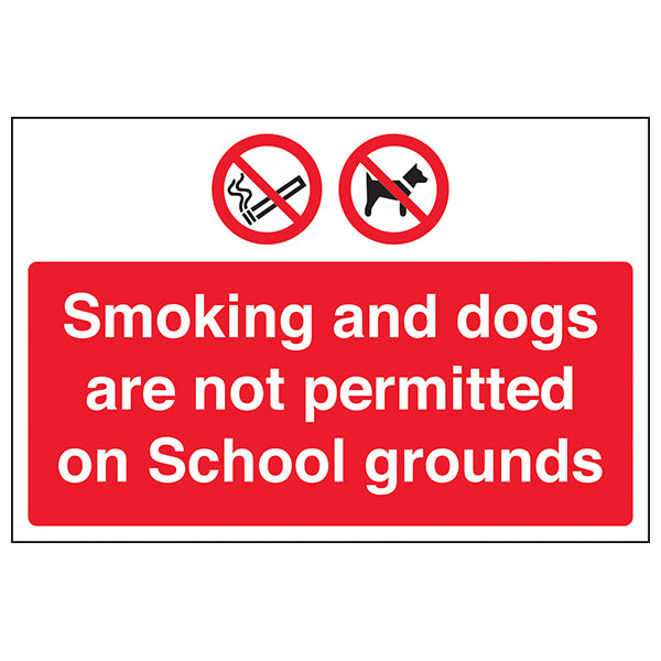 Clear Compliant No Smoking And No Dogs Safety Sign Schools