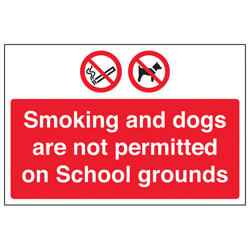 Clear Compliant No Smoking And No Dogs Safety Sign Schools
