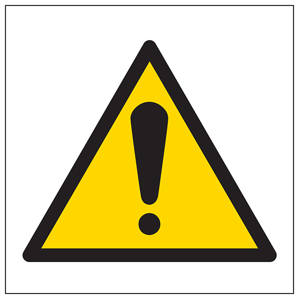 The My Store Warning Symbol Safety Sign High Visibility For Workplace features a yellow triangle with a black border and exclamation mark, widely used for hazard communication and alerting people to general dangers.