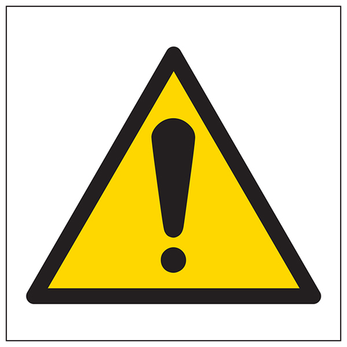 The My Store Warning Symbol Safety Sign High Visibility For Workplace features a yellow triangle with a black border and exclamation mark, widely used for hazard communication and alerting people to general dangers.