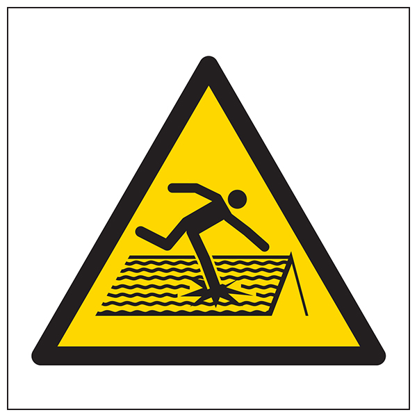 Warning Fragile Roof Symbol For Site Safety EN ISO 7010