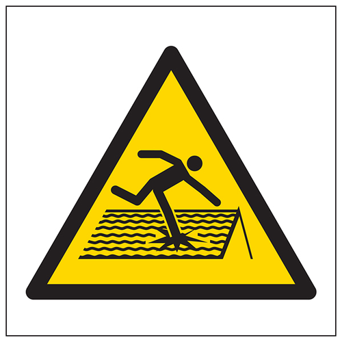 Warning Fragile Roof Symbol For Site Safety EN ISO 7010