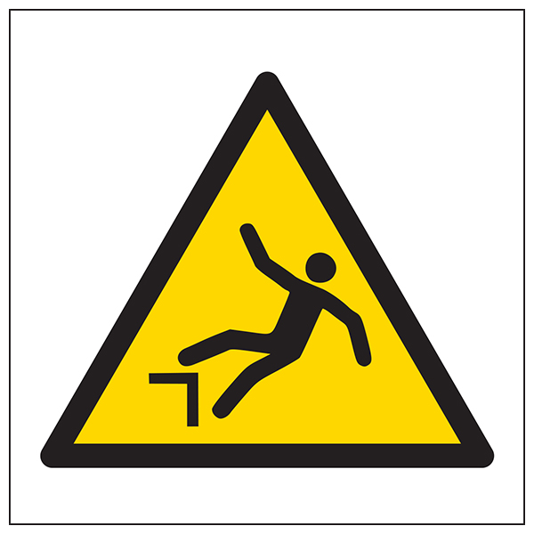 Warning Drop Symbol Workplace Sign High Contrast Yellow