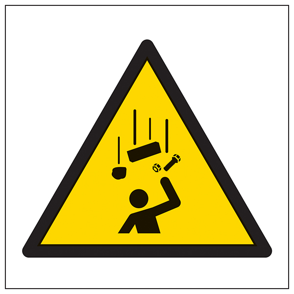 Warning Falling Objects Symbol High Visibility Sign