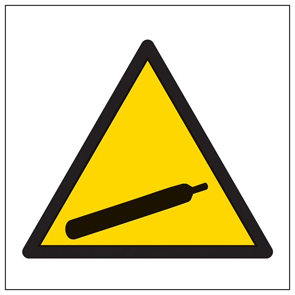 Warning Compressed Gas Symbol Safety Sign Site EN ISO 7010