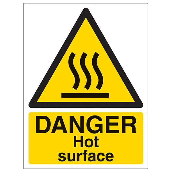 Danger Hot Surface Safety Sign ISO 7010 Compliant For Site