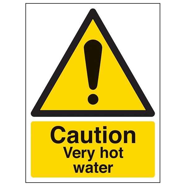 Caution Very Hot Water Safety Sign Compliant For Workplaces