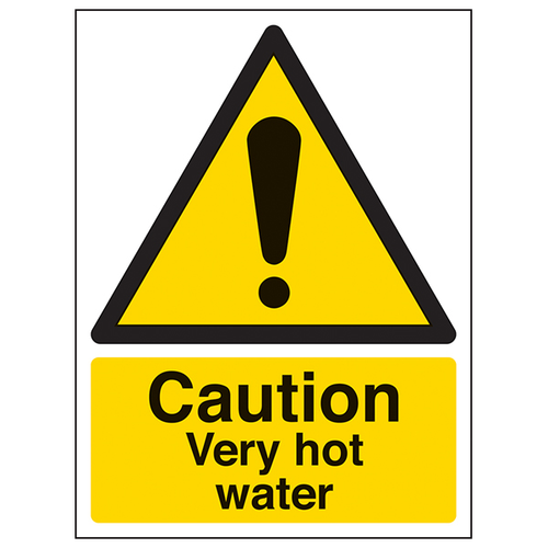 Caution Very Hot Water Safety Sign Compliant For Workplaces