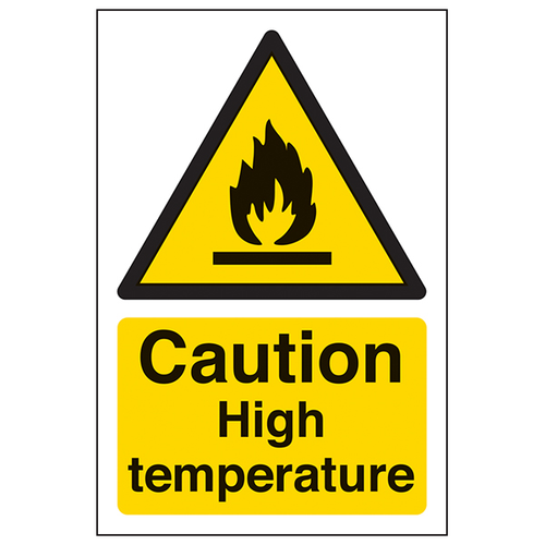 Caution High Temperature Safety Sign Self Adhesive Staff