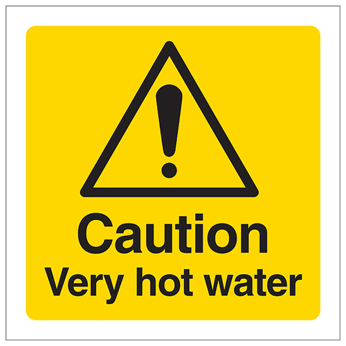 Very Hot Water Safety Sign Durable Caution For Workplace