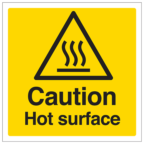 Caution Hot Surface Self Adhesive Safety Sign For Staff