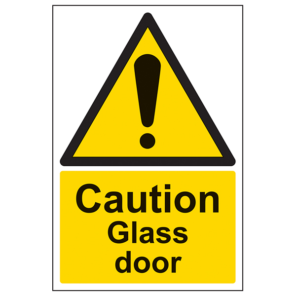 Caution Glass Door - Portrait