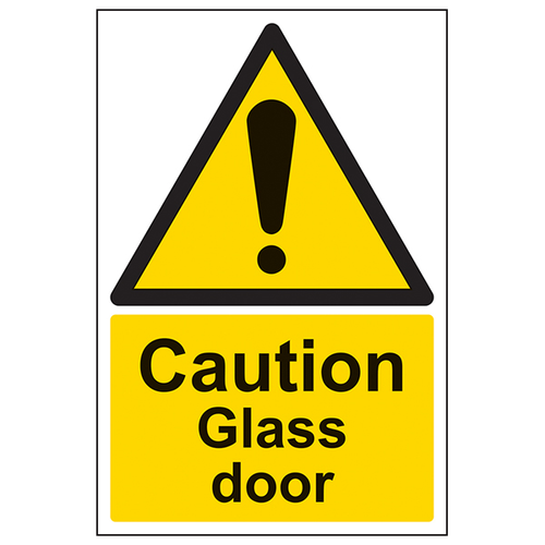 Caution Glass Door - Portrait