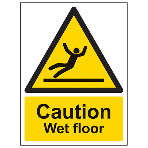 Caution Wet Floor Safety Sign High Visibility Workplace