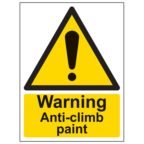 Warning Anti Climb Paint Safety Sign Durable Compliant