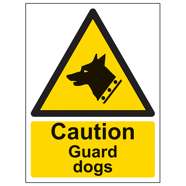 Guard Dogs Safety Sign Self Adhesive Durable For Premises