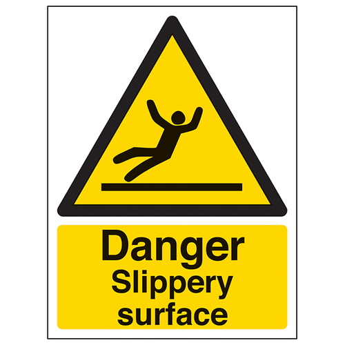 Slippery Surface Safety Sign High Visibility Workplace
