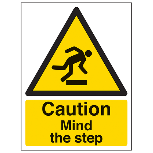 Caution Mind The Step Safety Sign For Workplace Safety