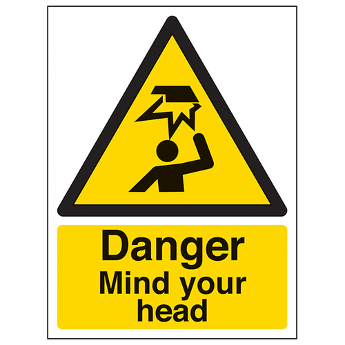 Danger Mind Your Head Safety Sign High Visibility Worker