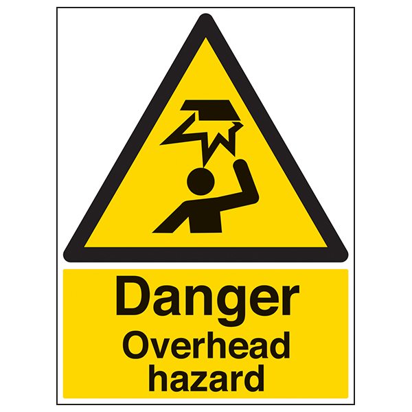 Danger Overhead Hazard Safety Sign EN ISO 7010 Workplace