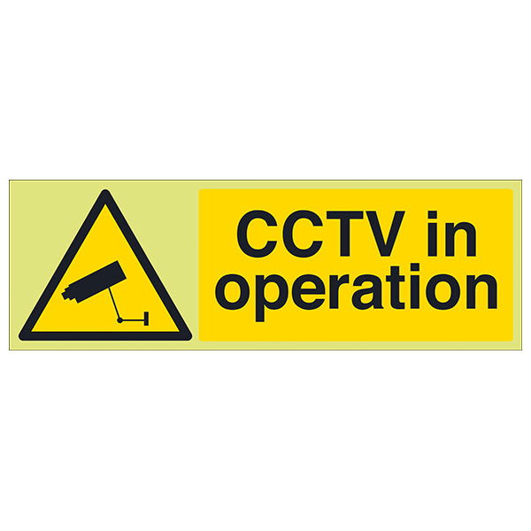 GITD CCTV In Operation Safety Sign Photoluminescent Jobsite