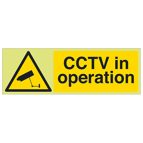 GITD CCTV In Operation Safety Sign Photoluminescent Jobsite