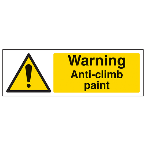 Anti Climb Paint Warning Safety Sign Durable Compliant Site