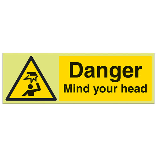 GITD Mind Your Head Safety Sign Workplace Visible Durable