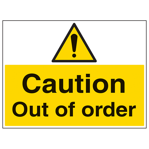 Caution Out Of Order Safety Sign Large For Contractors