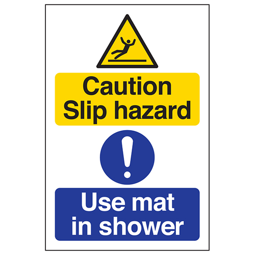 Caution Slip Hazard Safety Sign Mat Durable For Hotels