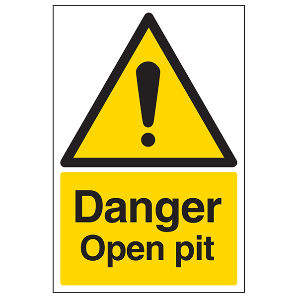 Danger Open Pit Sign Portrait For Workplace Safety Now