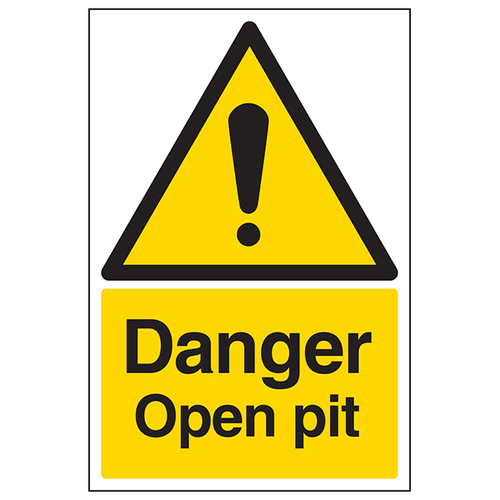Danger Open Pit Sign Portrait For Workplace Safety Now