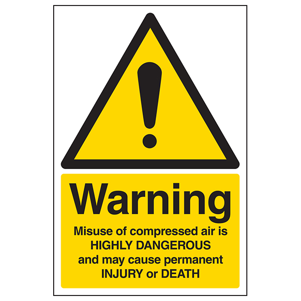 Warning Compressed Air Industrial Hazard Of Death Portrait