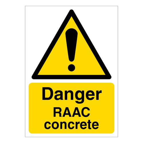 RAAC Concrete Safety Sign Portrait Durable For Managers