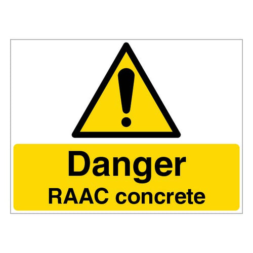 Danger RAAC Concrete Safety Sign Durable For Managers