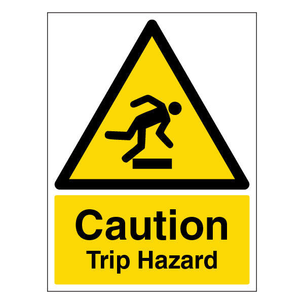 Caution Trip Hazard Safety Sign High Visibility For Workers