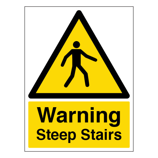 Steep Stairs Safety Sign High Contrast Compliant For Site