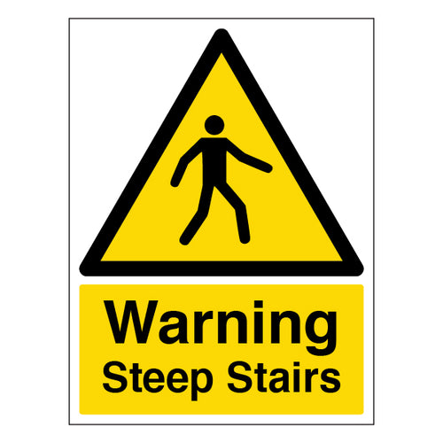 Steep Stairs Safety Sign High Contrast Compliant For Site